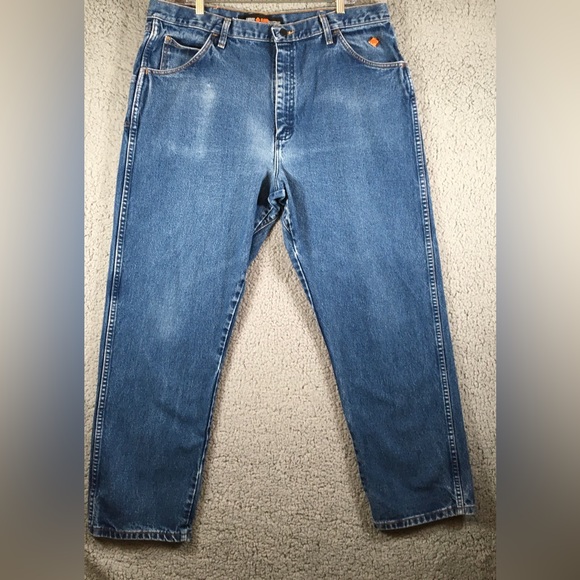 Wrangler Other - Wrangler Jeans Men Size 40x32 FR Fire Resistant Straight Leg Denim Blue Relaxed
